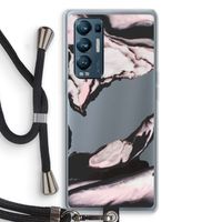 Roze stroom: Oppo Find X3 Neo Transparant Hoesje met koord Roze stroom: Oppo Find X3 Neo Transparant Hoesje met koord
