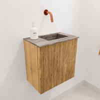 Toiletmeubel Mondiaz Joya Dlux | 40 cm | Meubelkleur Oak | Faye wastafel Oza Wasbak Rechts | Zonder kraangat(en)