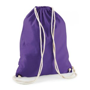 10x stuks sport gymtas paars met rijgkoord 46 x 37 cm van katoen