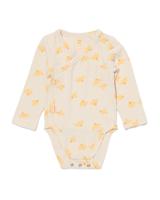 HEMA Newborn Meegroei Overslagromper Rib Met Bamboe Stretch Vogels Ecru (ecru)
