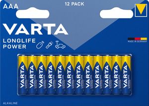 Varta batterij Longlife Power AAA, blister van 12 stuks