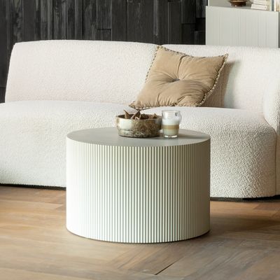 WOOOD Exclusive Ronde Bijzettafel 'Sanne' 60cm, kleur Antique Beige
