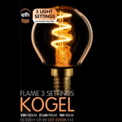 Kogel flame spiraal 5W scene switch e14