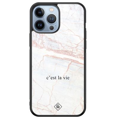 iPhone 13 Pro Max glazen hardcase - C'est la vie