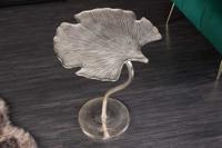 Decoratieve bijzettafel GINKGO LEAF 45cm zilver handgemaakt metaal - 41790