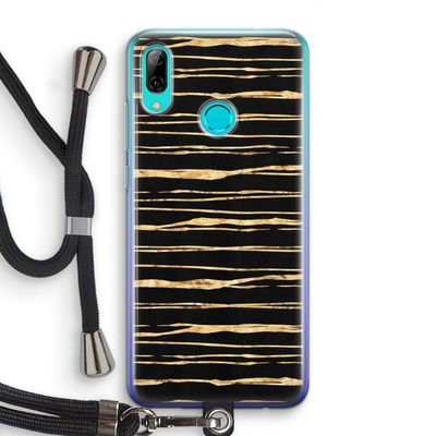 Gouden strepen: Huawei P Smart (2019) Transparant Hoesje met koord