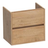 Brauer Adore - Onderkast Ondiep - 60 cm - met 2 Softclose Lades Greeploos en 1 Sifon Uitsparing - Forest Tan