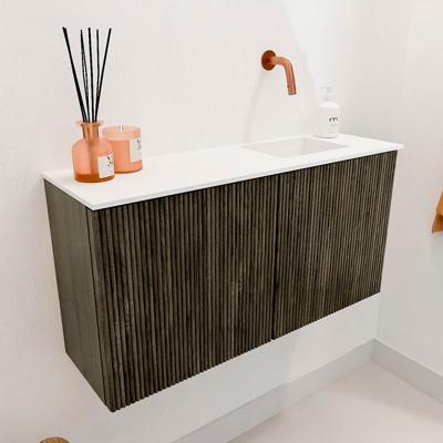 Toiletmeubel Mondiaz Joya | 80 cm | Meubelkleur Shadow | Faye wastafel Talc Rechts | Zonder kraangat(en) Toiletmeubel Mondiaz Joya | 80 cm | Meubelkleur Shadow | Faye wastafel Talc Rechts | Zonder kraangat(en)