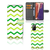 Samsung Galaxy Note 20 Telefoon Hoesje Zigzag Groen - thumbnail