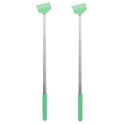 2x Stevige groene uitschuifbare ruggenkrabber 56 cm