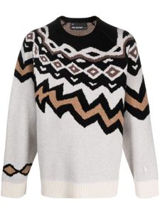 Neil Barrett pull en maille intarsia - Tons neutres