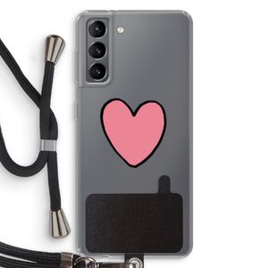 Hartje: Samsung Galaxy S21 Transparant Hoesje met koord