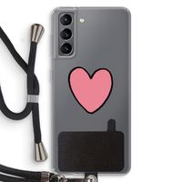 Hartje: Samsung Galaxy S21 Transparant Hoesje met koord