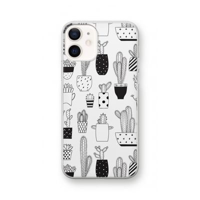 Cactusmotief: iPhone 12 Transparant Hoesje