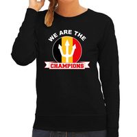 We are the champions zwarte sweater / trui Belgie supporter EK/ WK voor dames - thumbnail