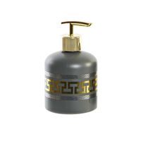 Zeeppompje/dispenser glas grijs/goud 8 x 14 cm - thumbnail