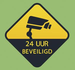 24 uur bewaking teken zelfklevende sticker
