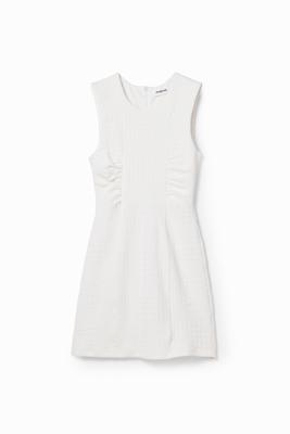 Mini-jurk met textuur - WHITE - XXL