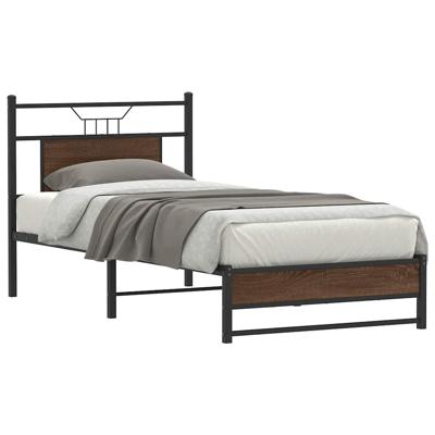 Bedframe zonder matras bewerkt hout bruin eikenkleur 90x200 cm