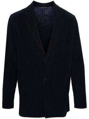 Homme Plissé Issey Miyake blazer plissé à simple boutonnage - Bleu