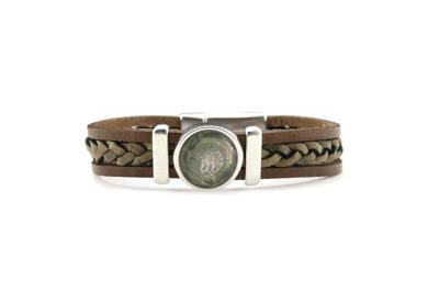 Qoss Taupe Armband Roxan Mosgroen | Maat M