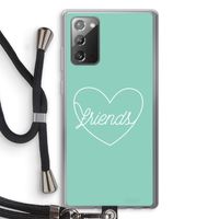 Friends heart pastel: Samsung Galaxy Note 20 / Note 20 5G Transparant Hoesje met koord