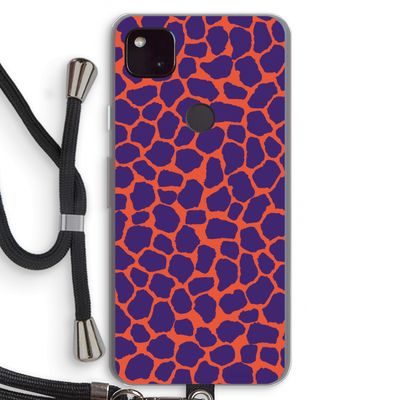 Purple Giraffe: Pixel 4a 5G Transparant Hoesje met koord