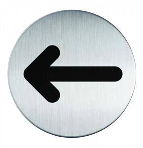 Novioproducts Pictogram zelfklevend rond pijl RVS