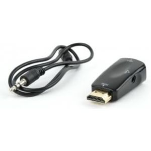 Gembird AB-HDMI-VGA-02 kabeladapter/verloopstukje VGA DB15 HDMI 19 pin Zwart