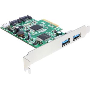 PCIe Card naar 2 x external USB 3.0/2 x internal SATA 6 Gb/s Controller