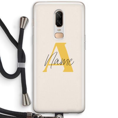 Amber Script: OnePlus 6 Transparant Hoesje met koord