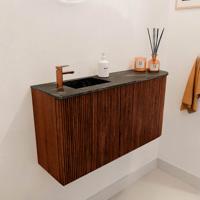 Toiletmeubel Mondiaz Joya Dlux | 81.6 cm | Meubelkleur Ruby | Faye wastafel Lava Wasbak Links | 1 kraangat
