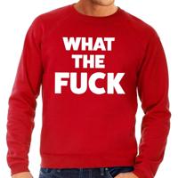 What the Fuck tekst - sweater trui - rood - heren - lange mouwen - Fun - Foute party