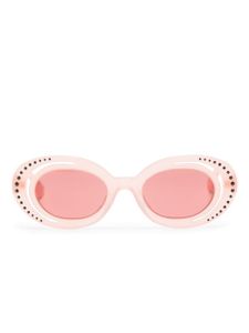 Marni Eyewear lunettes de soleil rondes ornées de cristaux - Rose