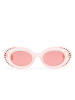 Marni Eyewear lunettes de soleil rondes ornées de cristaux - Rose