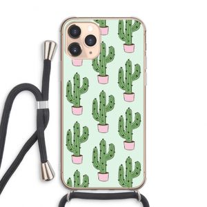Cactus Lover: iPhone 11 Pro Max Transparant Hoesje met koord