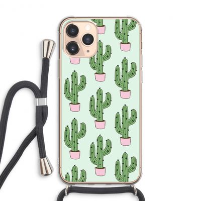 Cactus Lover: iPhone 11 Pro Max Transparant Hoesje met koord