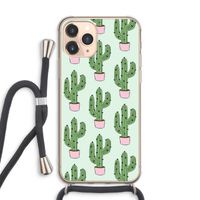 Cactus Lover: iPhone 11 Pro Max Transparant Hoesje met koord