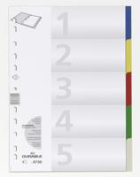 Durable 6730 Register DIN A4 blanco Polypropyleen Meerdere kleuren 5 tabbladen 673027