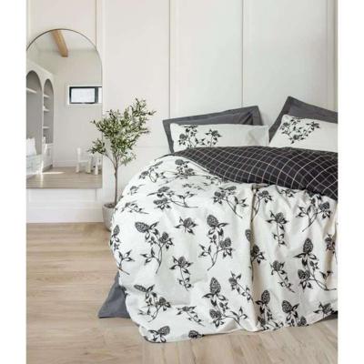 Beddengoedset - 1 dekbedovertrek 220 x 240 cm + 2 kussenslopen 60 x 60 cm - 100% katoen - Antraciet