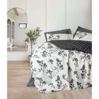 Beddengoedset - 1 dekbedovertrek 220 x 240 cm + 2 kussenslopen 60 x 60 cm - 100% katoen - Antraciet