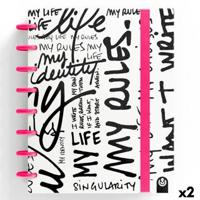 Notitieboekje Carchivo INGENIOX EDIT MY LIFE Roze A5 80 Lakens (2 Stuks)