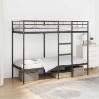 Stapelbed zonder matras 75x190 cm staal zwart