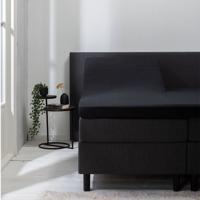 Splittopper Hoeslaken - Luna Stretch - 2-PACK - 140 160x200 Cm - 140x200cm - Zwart - Luna Bedding - Dekbed-Discounter.nl