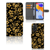 Xiaomi Redmi Note 11 Pro 5G/4G Hoesje Gouden Bloemen - thumbnail