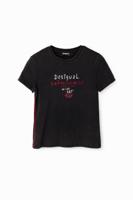 Slim fit T-shirt met teksten - BLACK - S