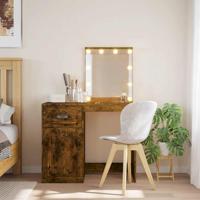 Kaptafel met LED-verlichting 90x42x132,5 cm gerookt eikenkleur