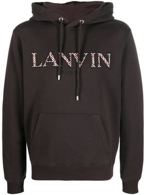 Lanvin hoodie en coton à logo brodé - Marron