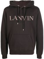 Lanvin hoodie en coton à logo brodé - Marron