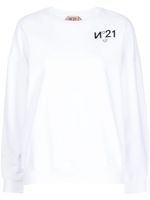 Nº21 sweat en coton à logo imprimé - Blanc